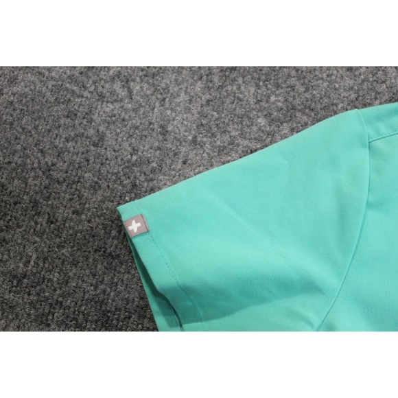 FIGS Technical Collection Scrub Top Teal V Neck Short Sleeve Pocket XS - Picture 5 of 6